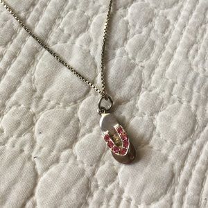 Sterling silver flip flop necklace